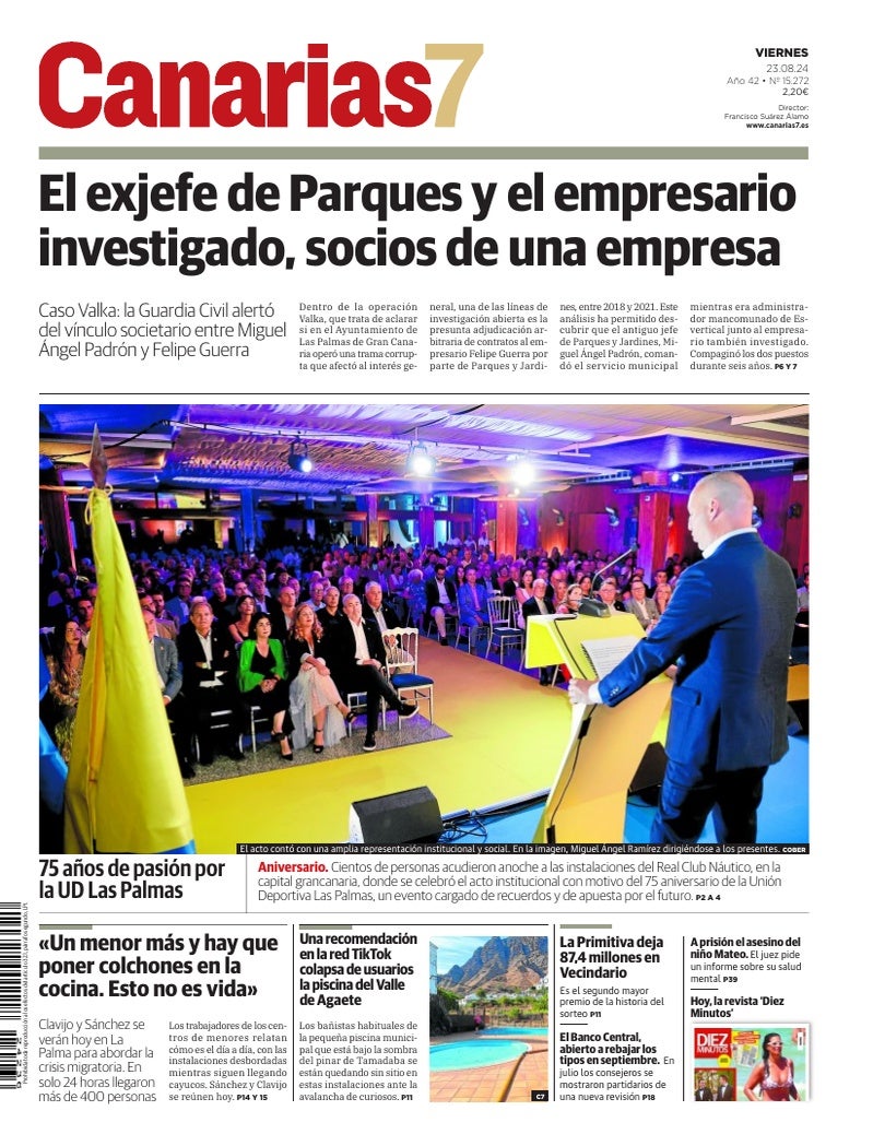 Portada Canarias7 23-08-2024