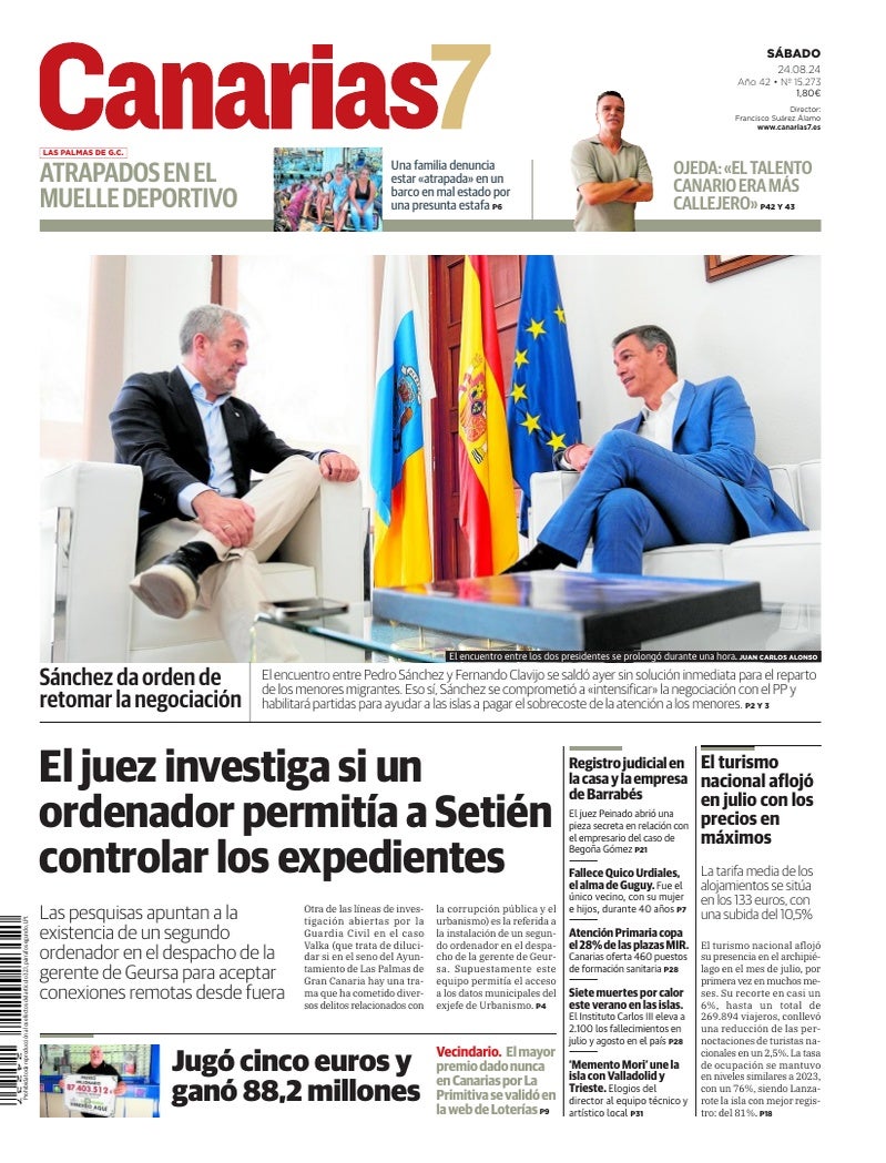 Portada Canarias7 24-08-2024