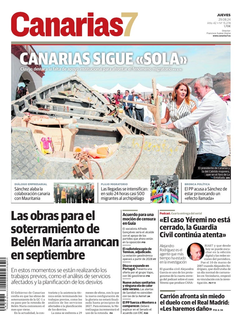 Portada Canarias7 29-08-2024
