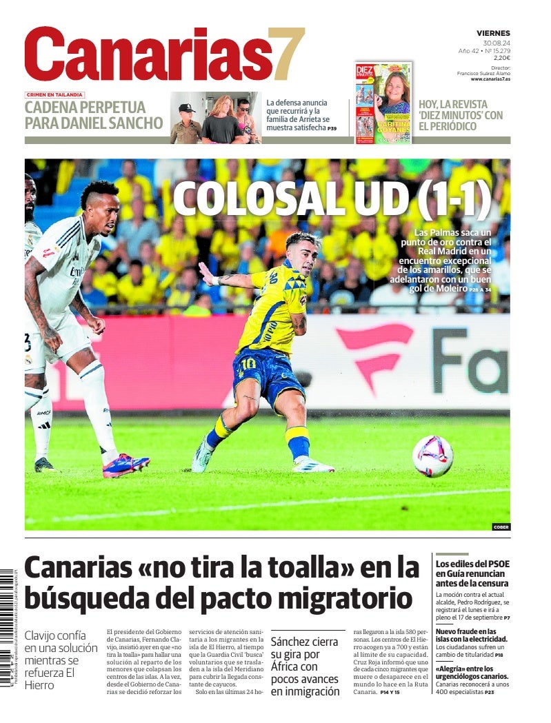 Portada Canarias7 30-08-2024