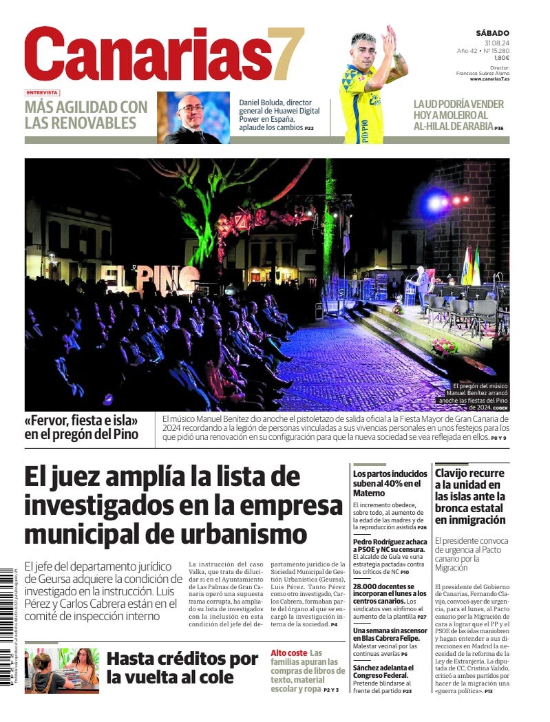 Portada Canarias7 31-08-2024