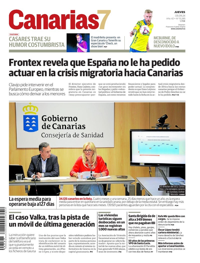 Portada Canarias7 05-09-2024