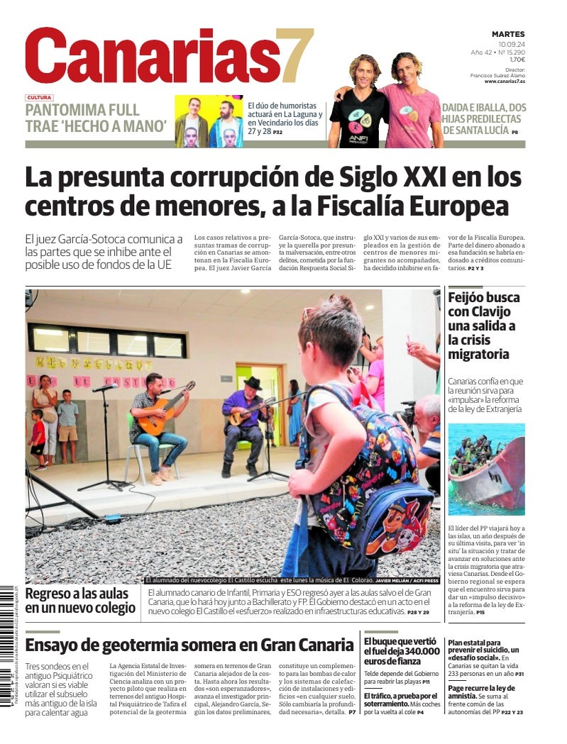Portada Canarias7 10-09-2024