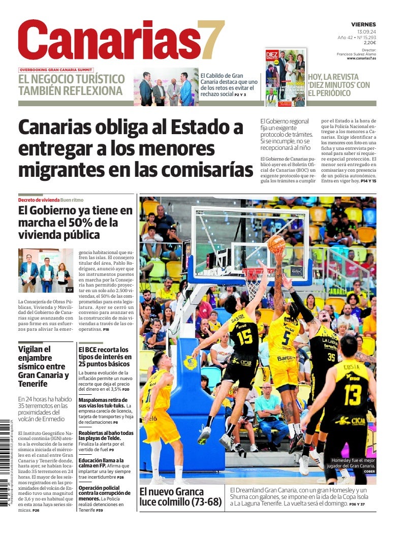 Portada Canarias7 13-09-2024
