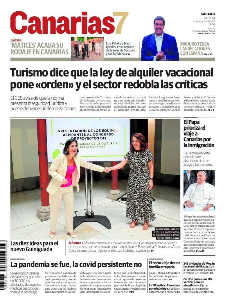Portada Canarias7 14-09-2024