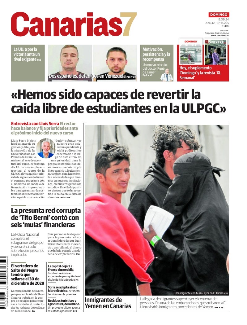 Portada Canarias7 15-09-2024