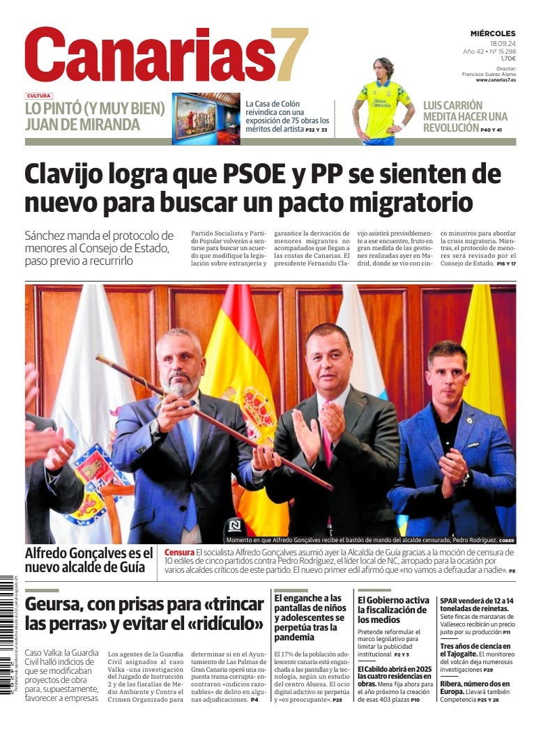 Portada Canarias7 18-09-2024