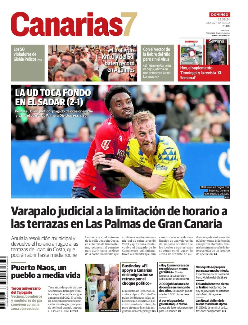 Portada Canarias7 22-09-2024