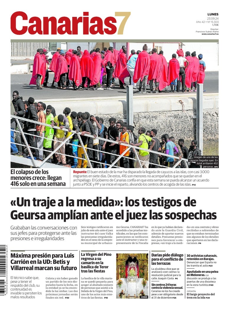 Portada Canarias7 23-09-2024