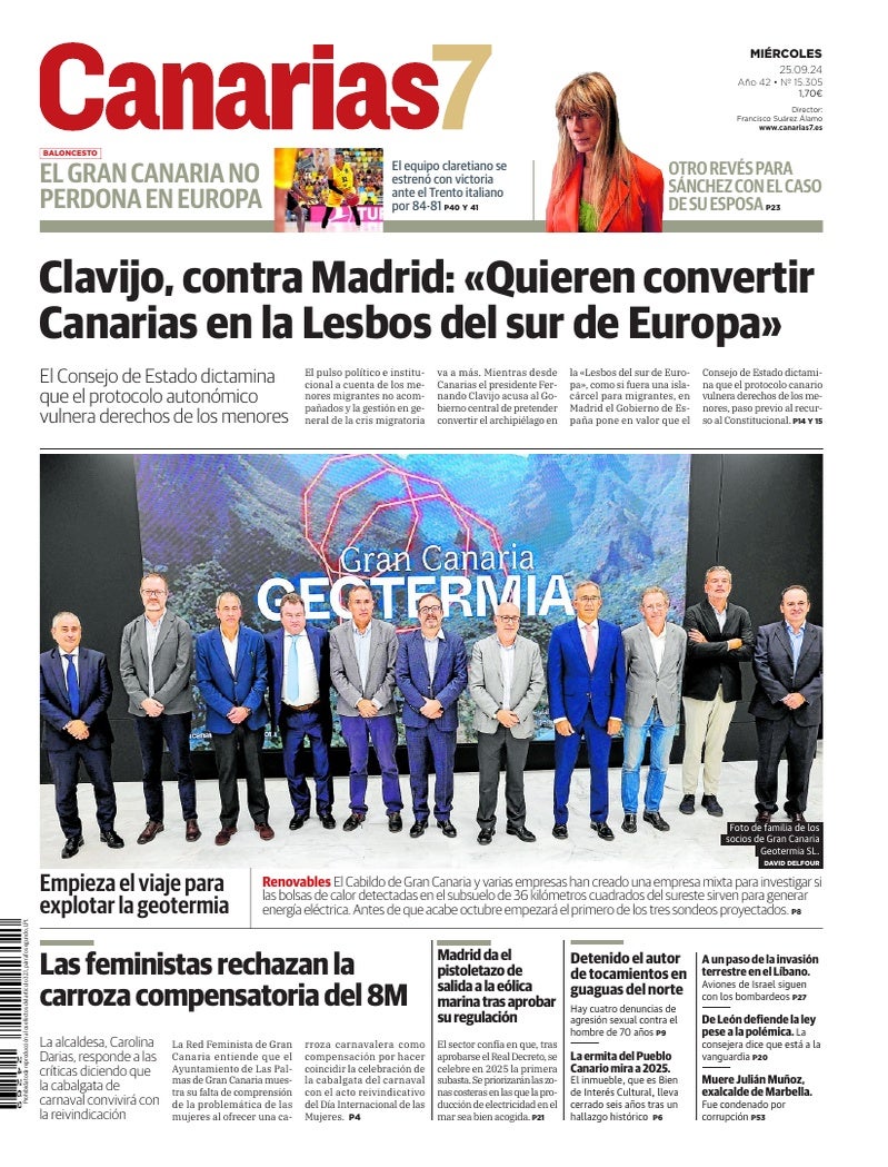Portada Canarias7 25-09-2024