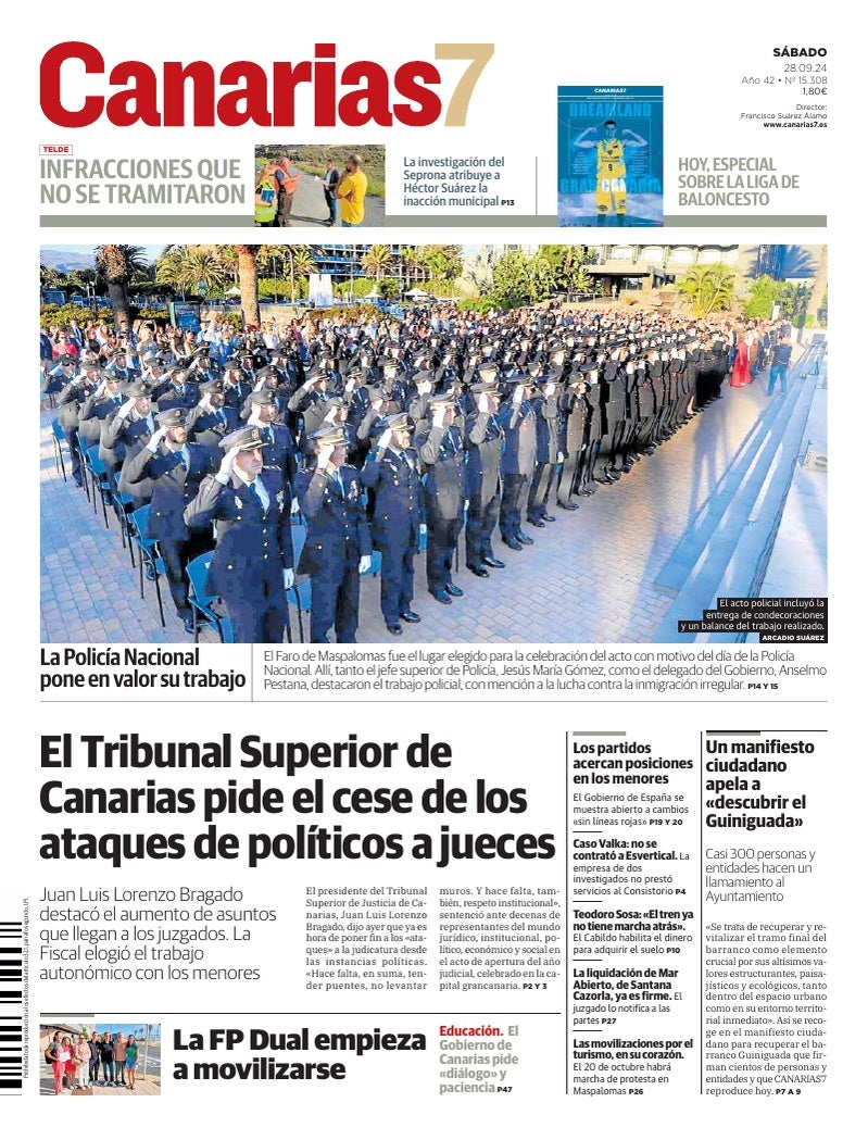 Portada Canarias7 28-09-2024