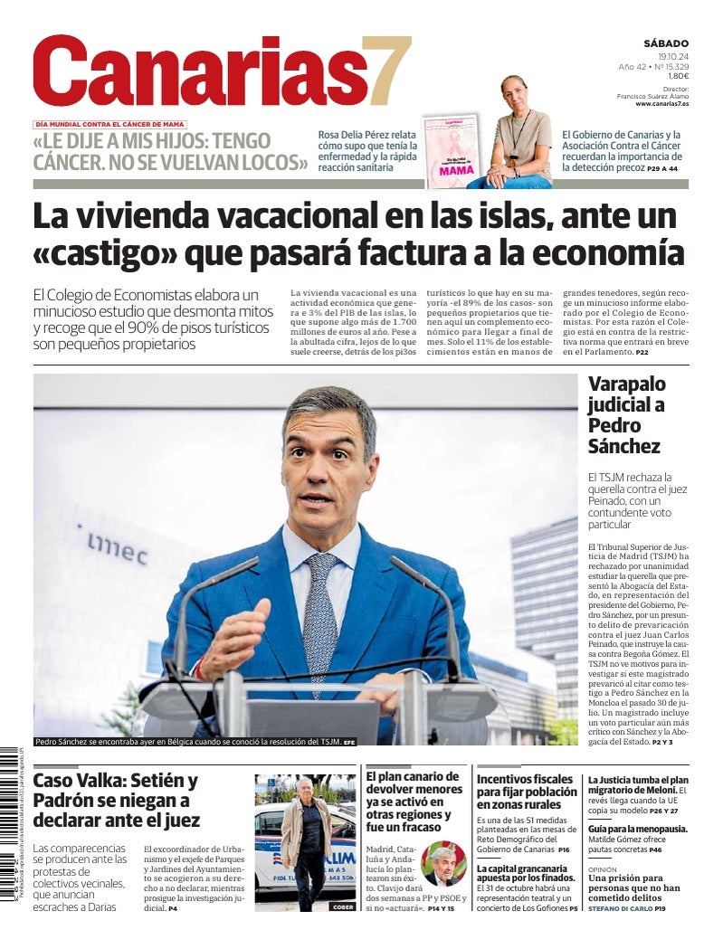 Portada Canarias7 19-10-2024