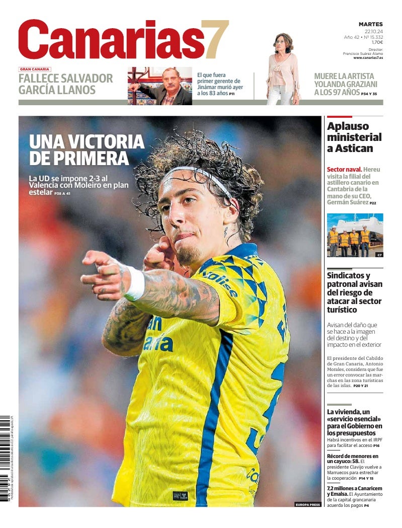 Portada Canarias7 22-10-2024