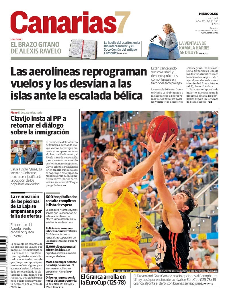 Portada Canarias7 23-10-2024
