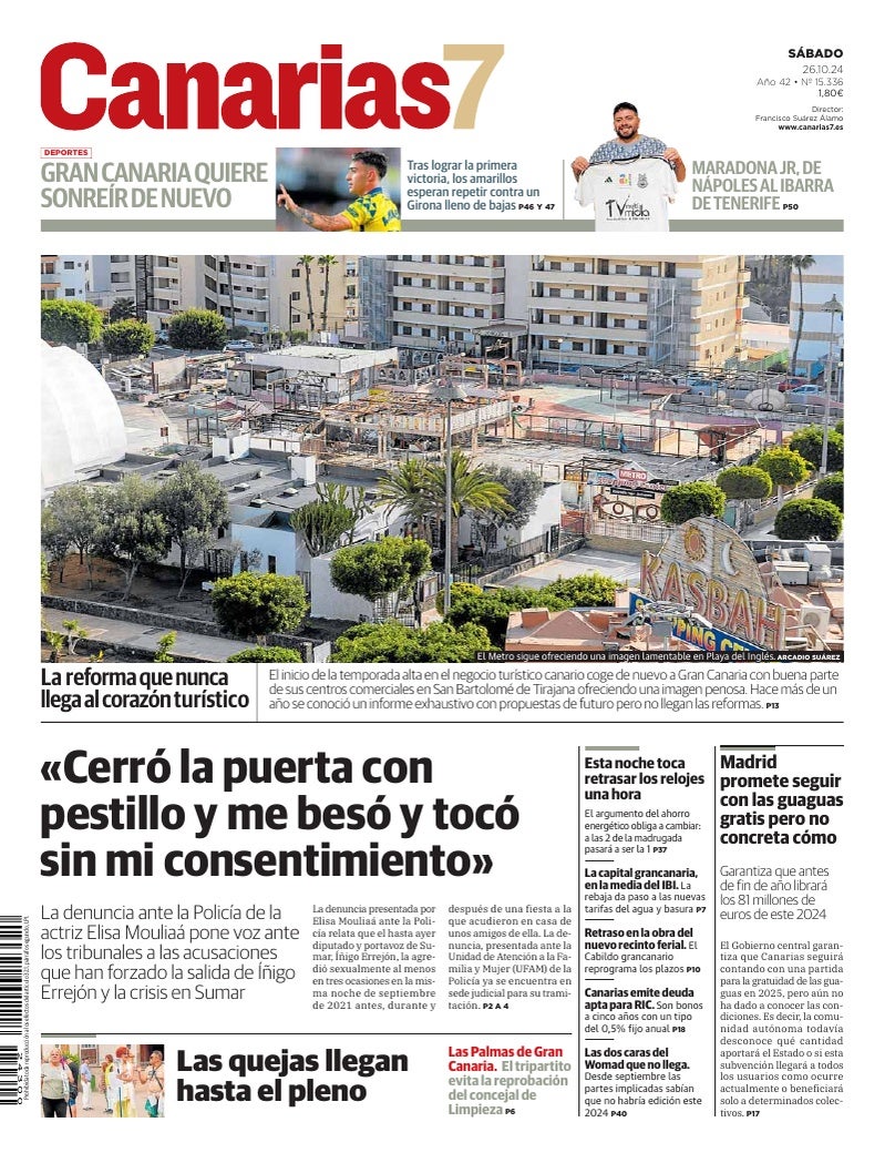 Portada Canarias7 26-10-2024