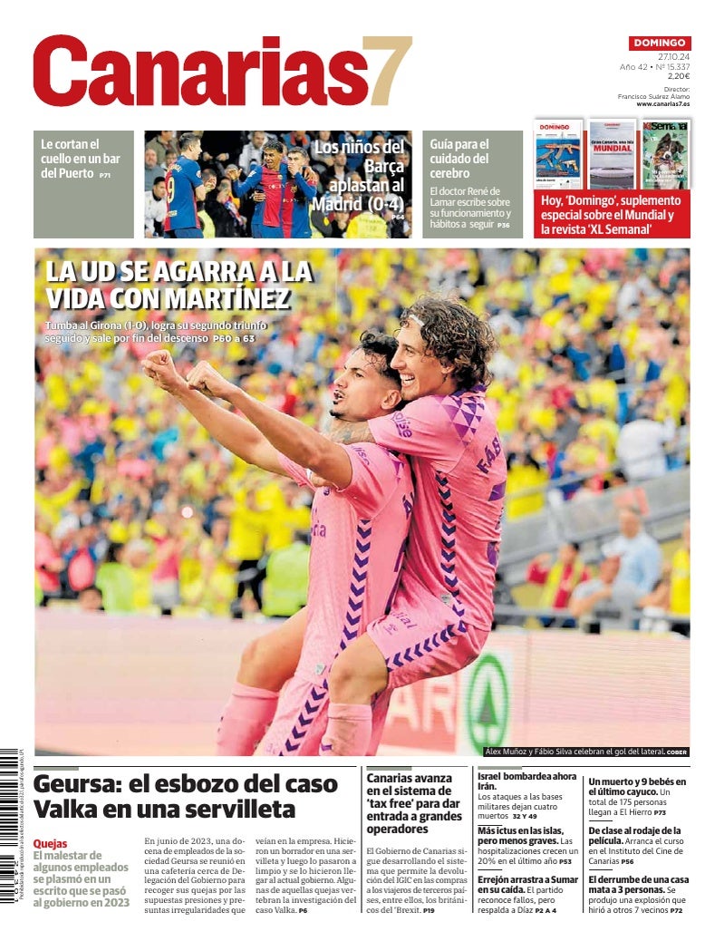 Portada Canarias7 27-10-2024