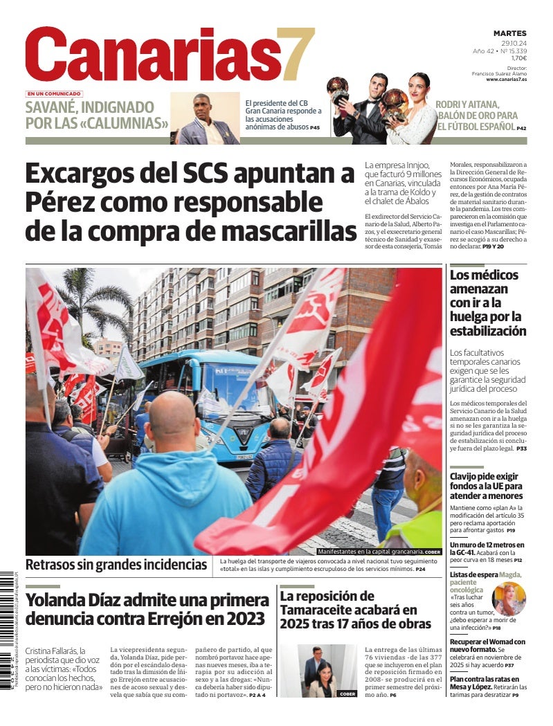 Portada Canarias7 29-10-2024
