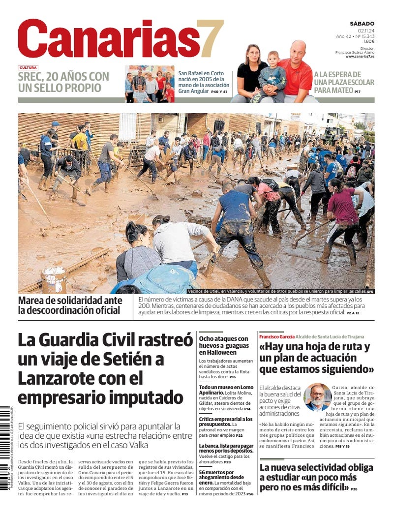 Portada Canarias7 02-11-2024