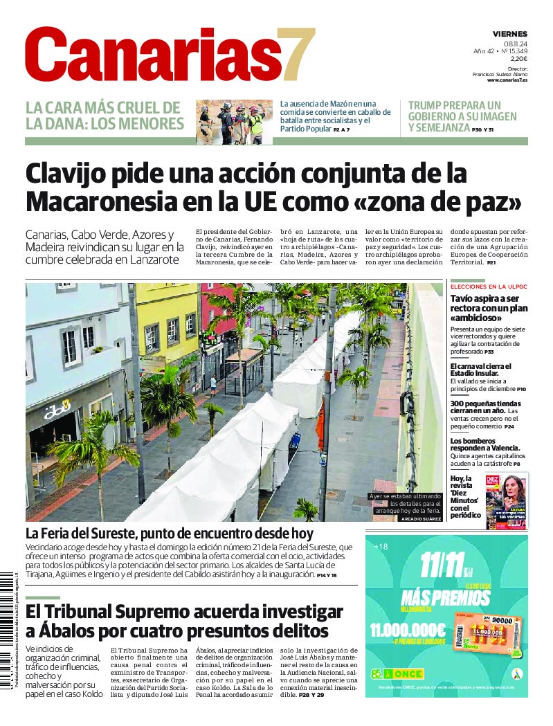 Portada Canarias7 08-11-2024