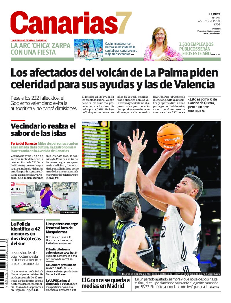 Portada Canarias7 11-11-2024