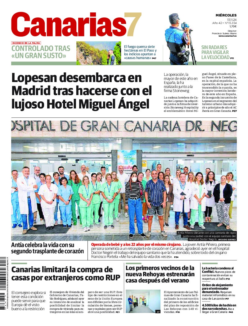 Portada Canarias7 13-11-2024