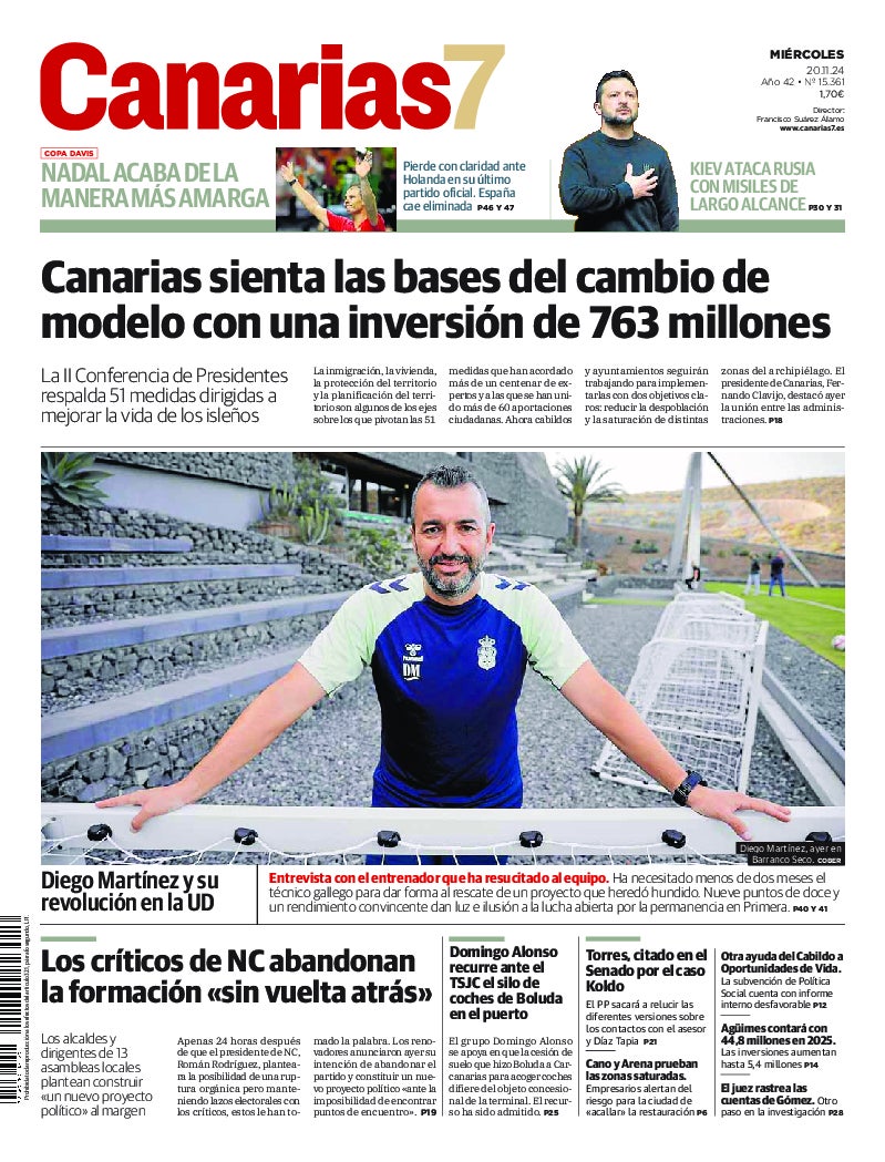 Portada Canarias7 20-11-2024