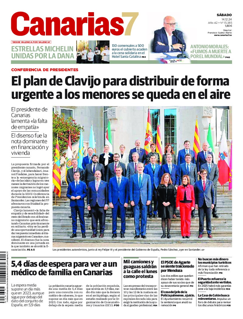 Portada Canarias7 14-12-2024