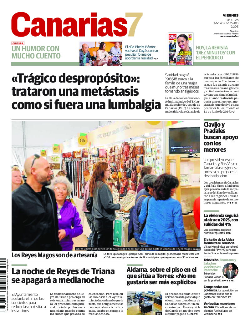 Portada Canarias7 03-01-2025