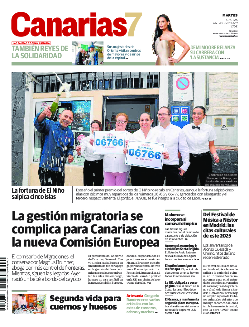 Portada Canarias7 07-01-2025