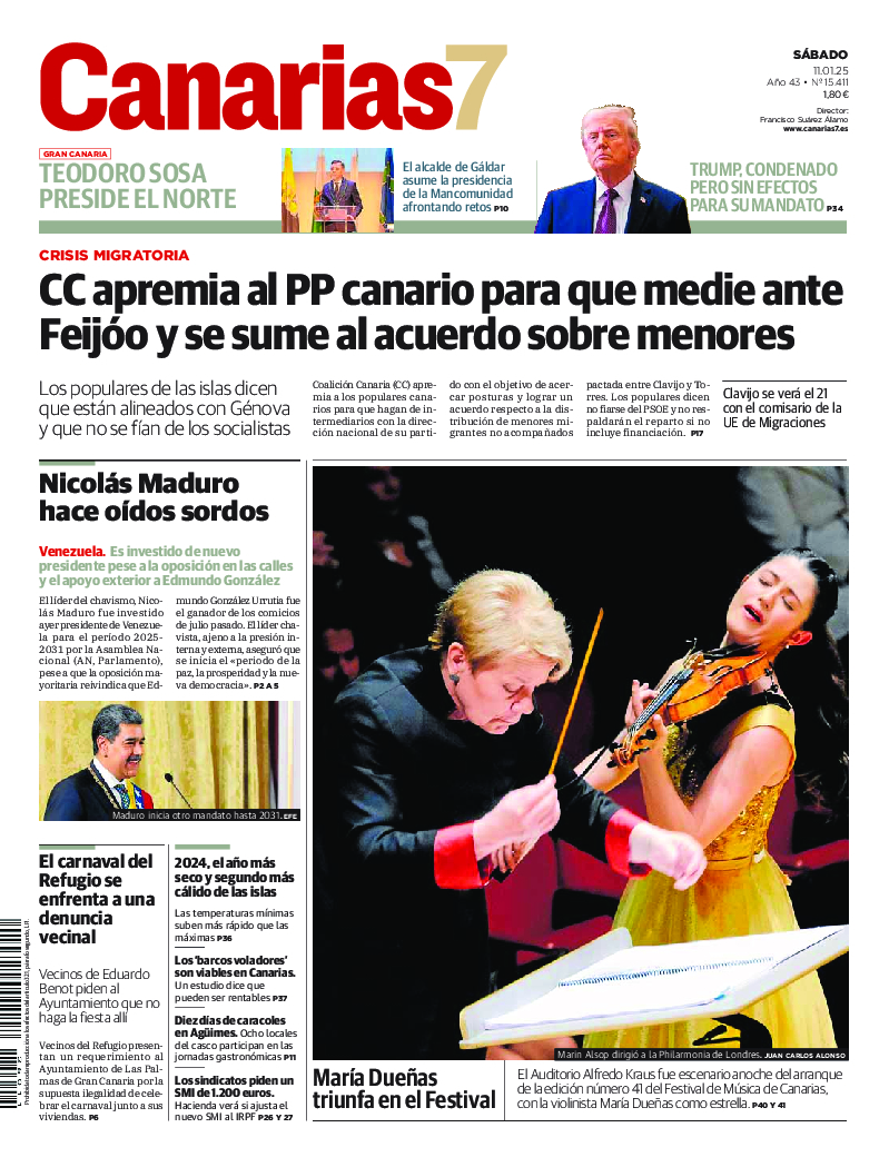 Portada Canarias7 11-01-2025