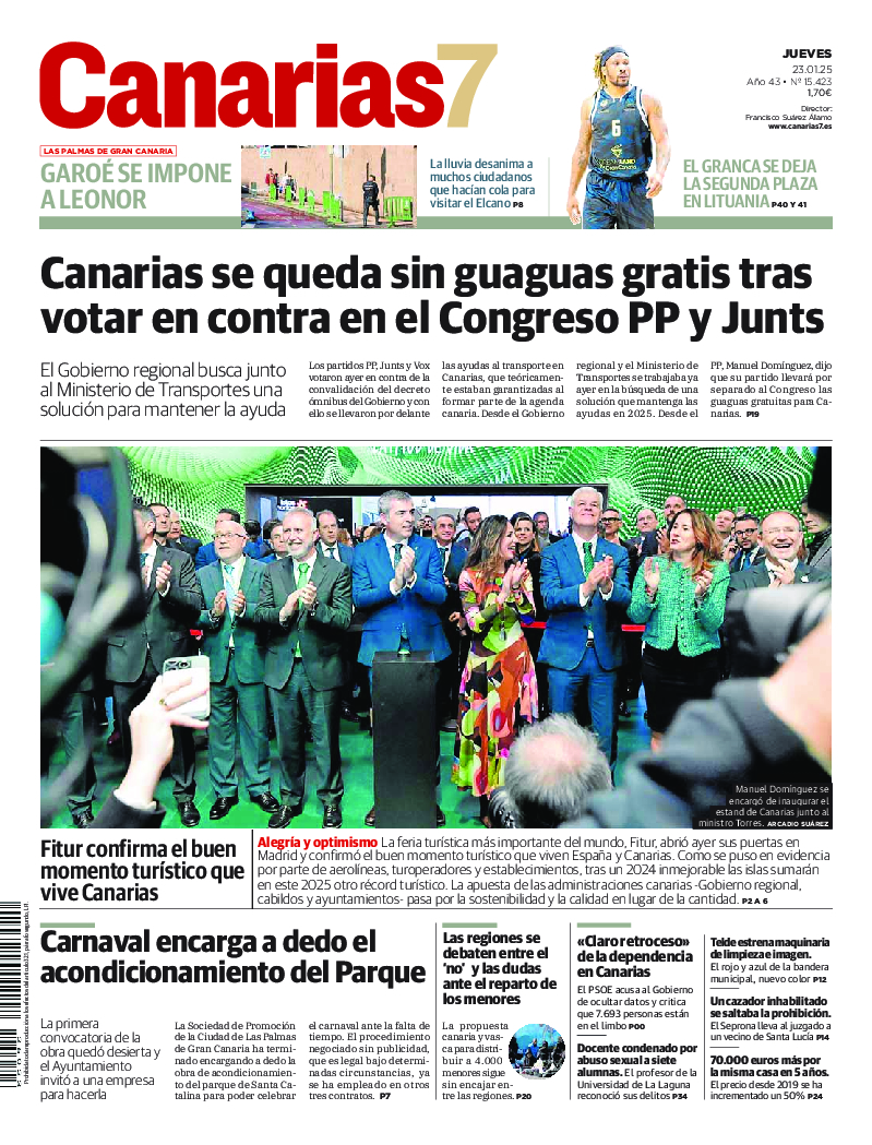Portada Canarias7 23-01-2025