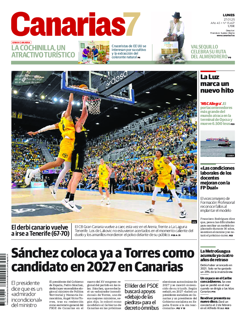 Portada Canarias7 27-01-2025