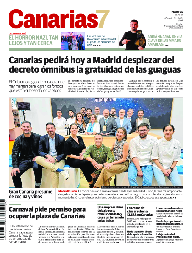 Portada Canarias7 28-01-2025