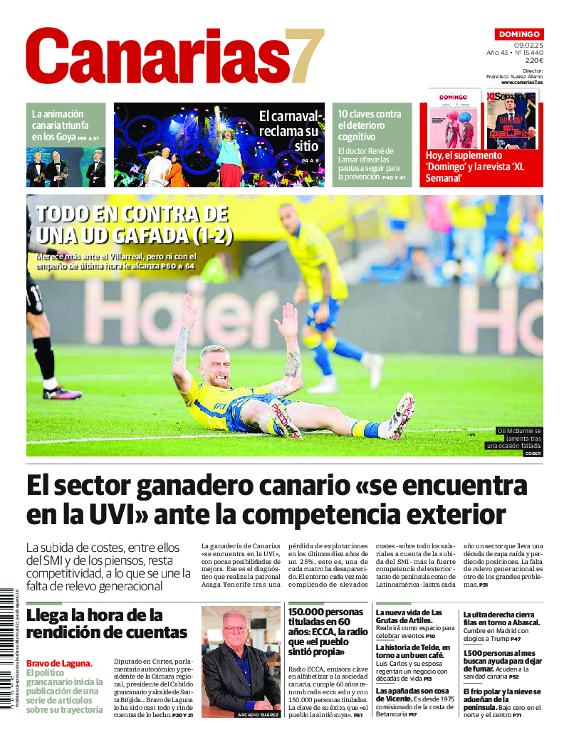 Portada Canarias7 09-02-2025
