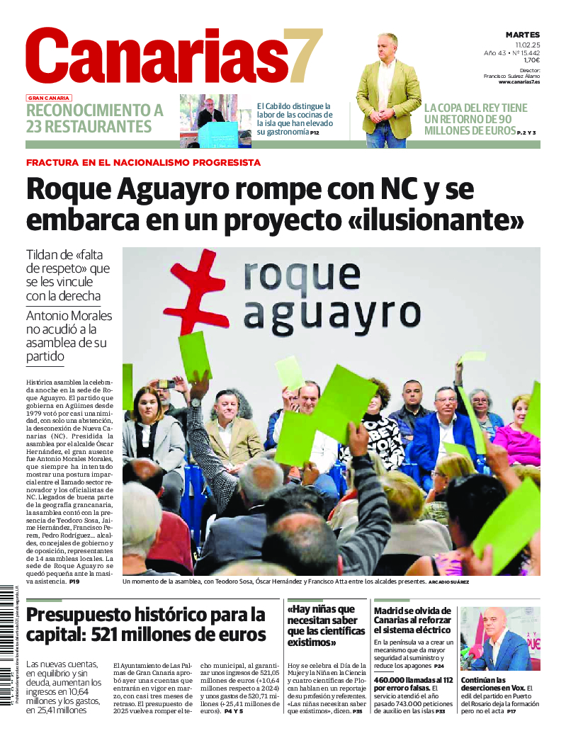 Portada Canarias7 11-02-2025