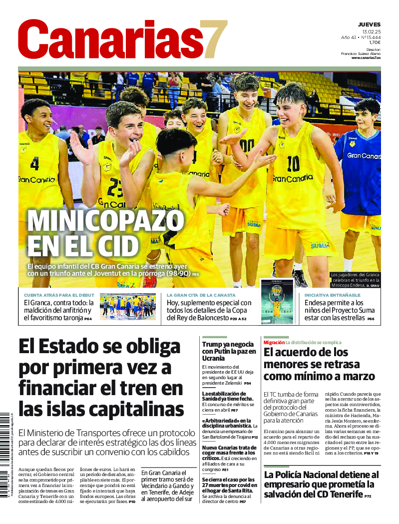 Portada Canarias7 13-02-2025
