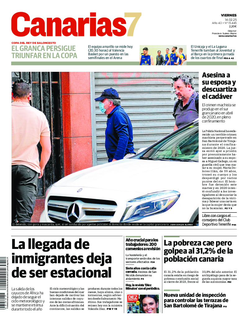Portada Canarias7 14-02-2025
