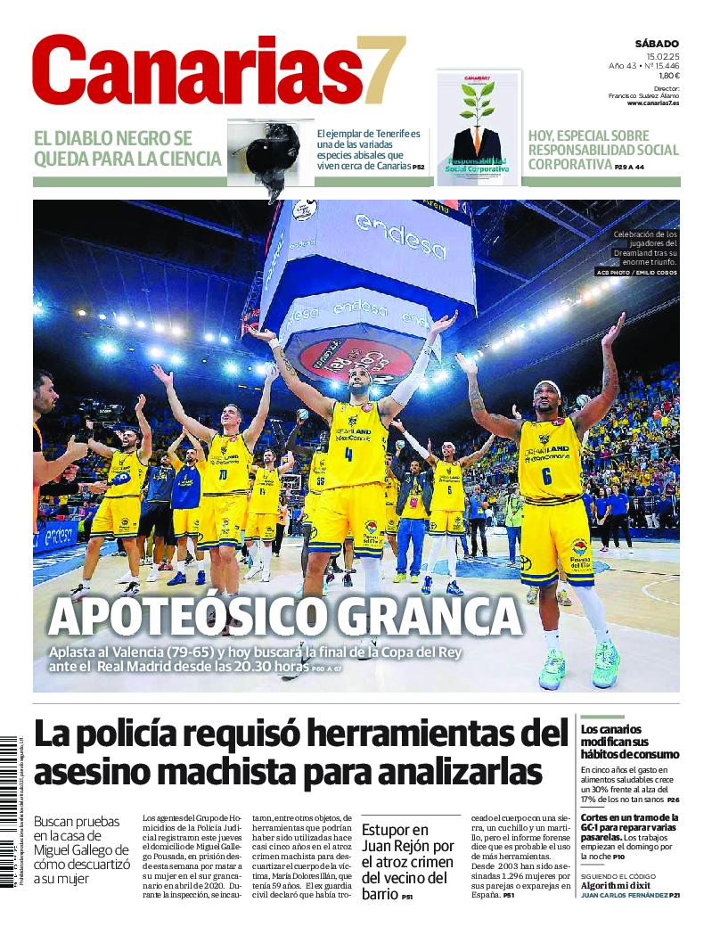 Portada Canarias7 15-02-2025