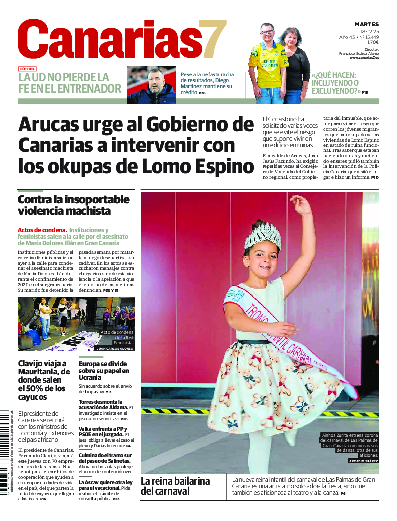 Portada Canarias7 18-02-2025