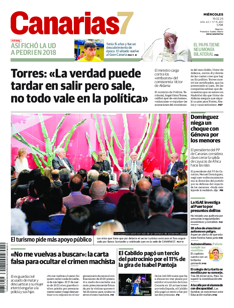Portada Canarias7 19-02-2025