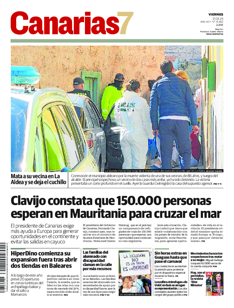 Portada Canarias7 21-02-2025