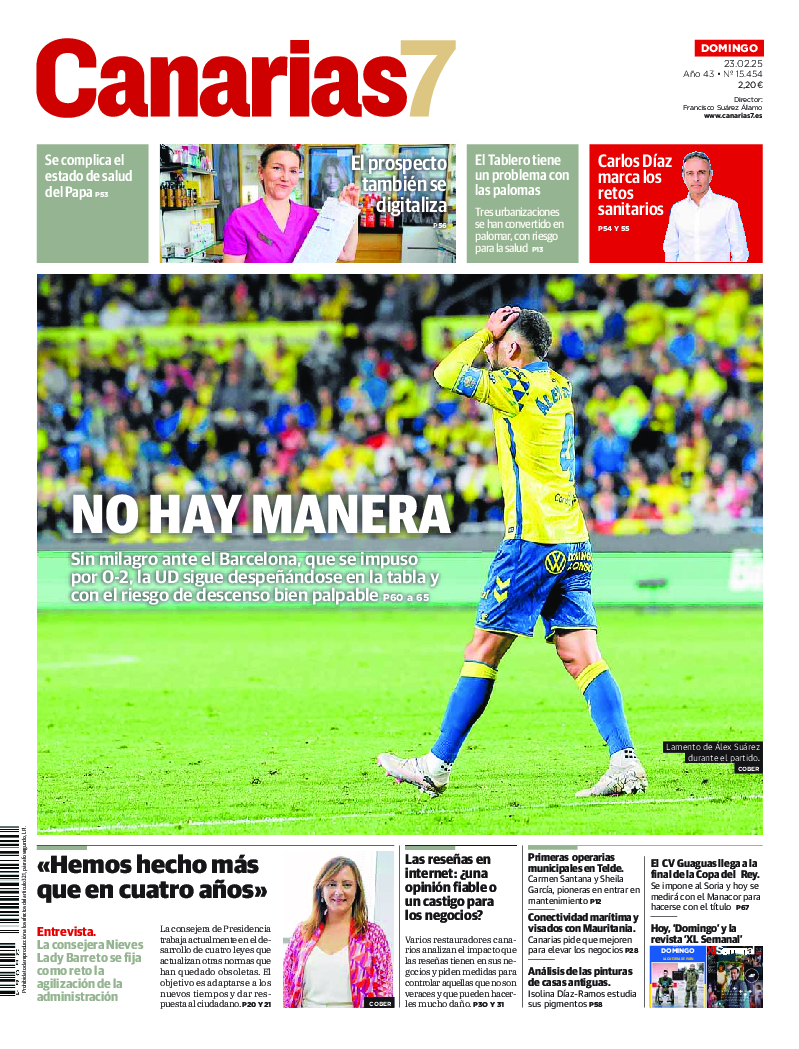 Portada Canarias7 23-02-2025