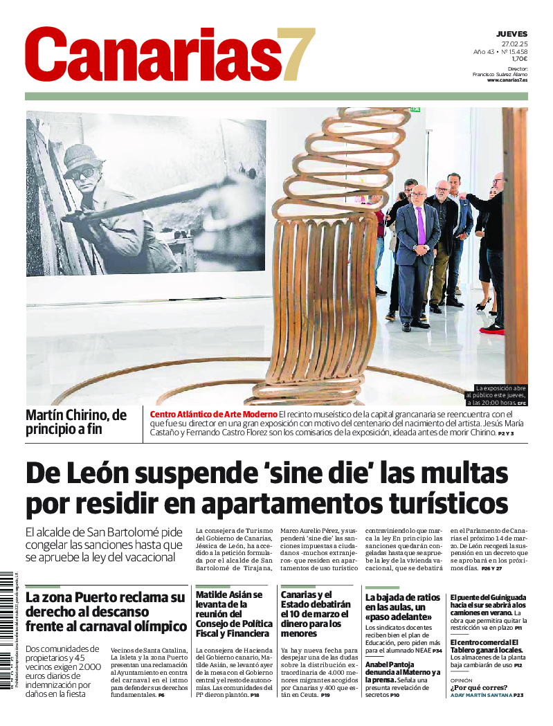 Portada Canarias7 27-02-2025