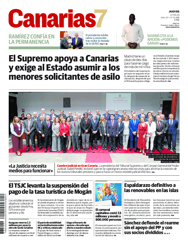 Portada Canarias7 27-03-2025