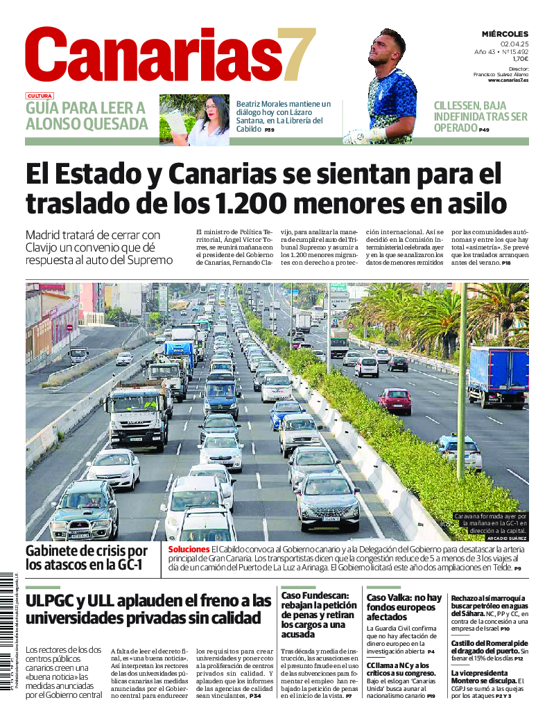 Portada Canarias7 02-04-2025