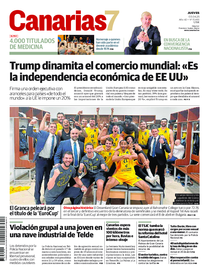 Portada Canarias7 03-04-2025