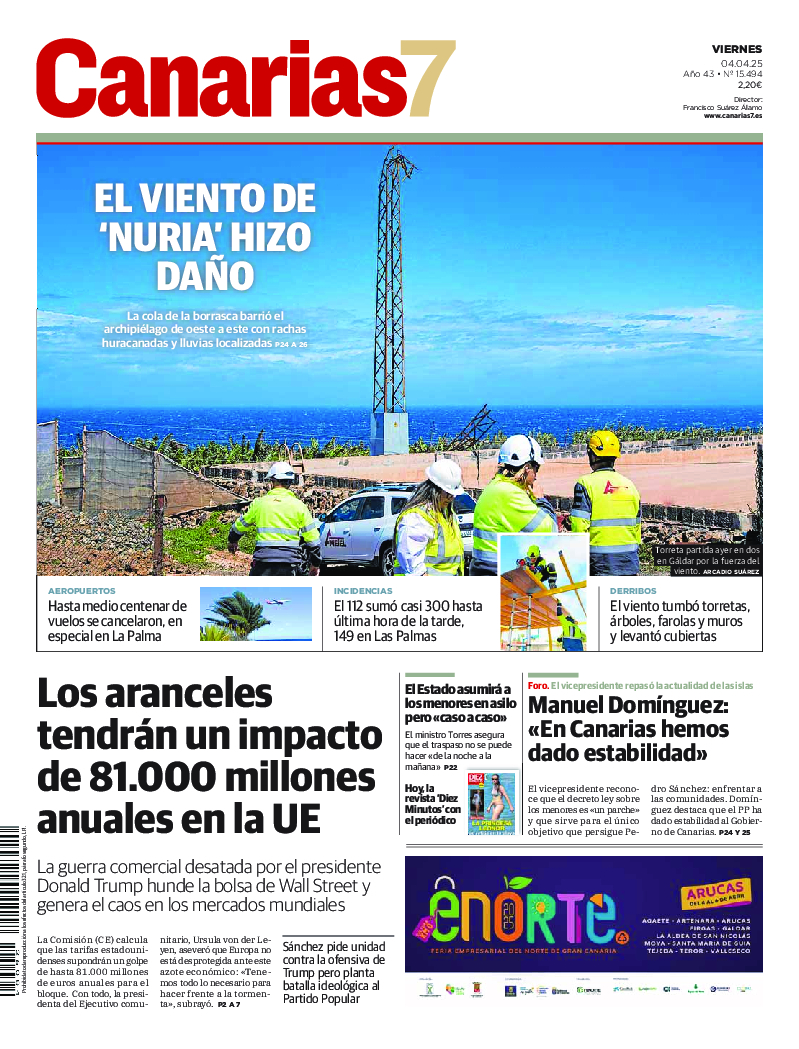 Portada Canarias7 04-04-2025