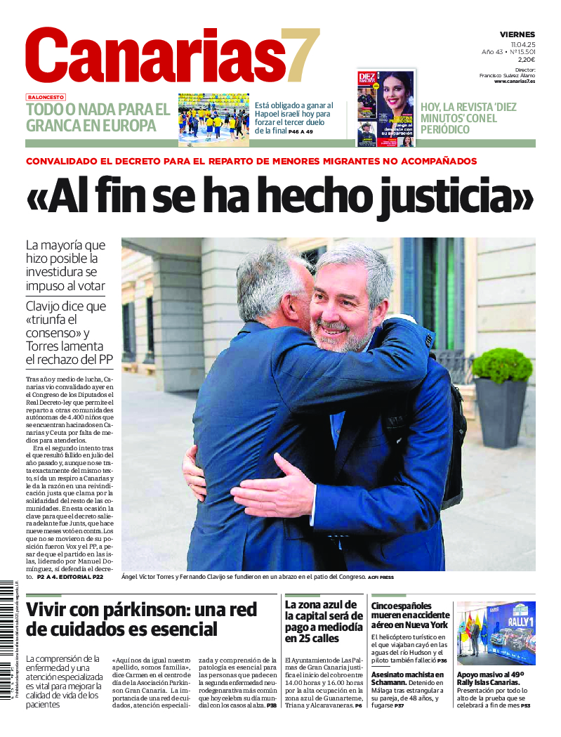 Portada Canarias7 11-04-2025