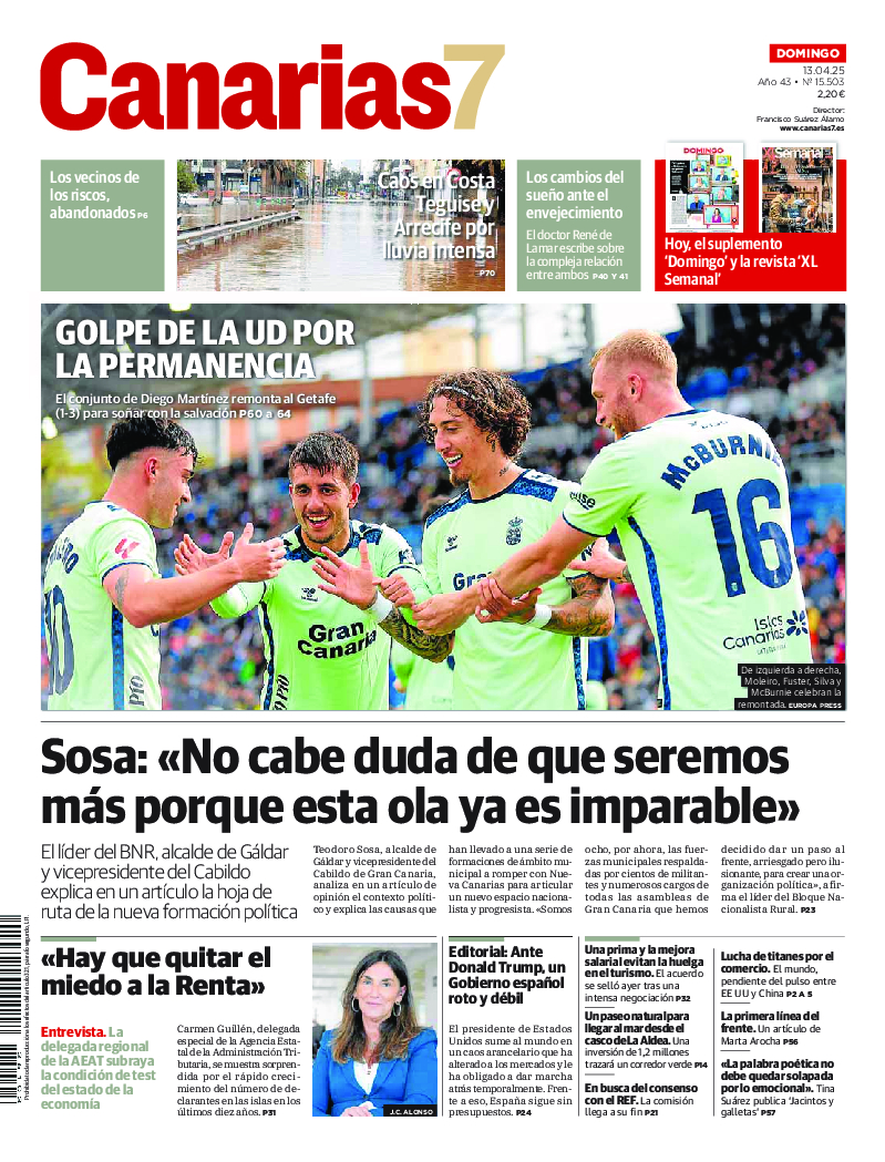 Portada Canarias7 13-04-2025
