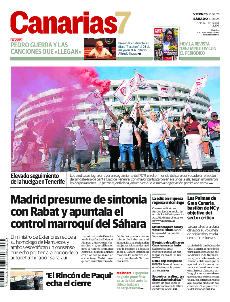 Portada Canarias7 18-04-2025